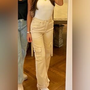 Boutique Cream Cargo Pants